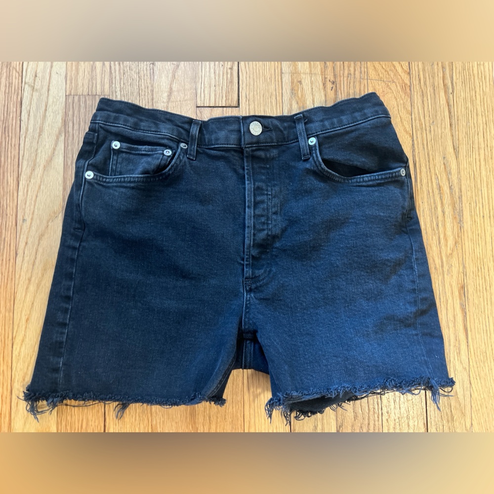 Agolde Black Denim Cutoff Shorts Size 30